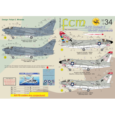 [FCM] Decalque 032-34 LTV A-7E Corsair II VA-147 Argonauts Escala 1/32