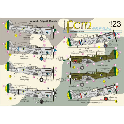 [FCM] Decalque 048-23 P-40K, M & N Escala 1/48