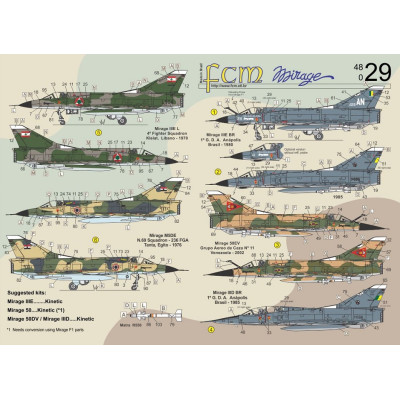 [FCM] Decalque 048-29 Mirage III V 50 Escala 1/48