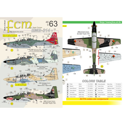 [FCM] Decalque 048-63 EMB-314 Super Tucano Escala 1/48