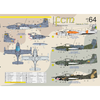 [FCM] Decalque 048-64 Cessna A/T-37 Escala 1/48