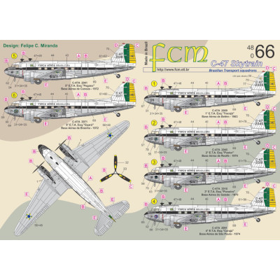 [FCM] Decalque 048-66 C-47 Skytrain Escala 1/48