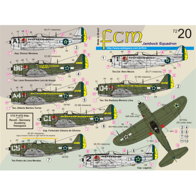 [FCM] Decalque 072-20 P-47D Thunderbolt Escala 1/72