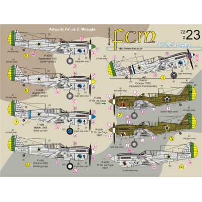 [FCM] Decalque 072-23 P-40 Galore Escala 1/72