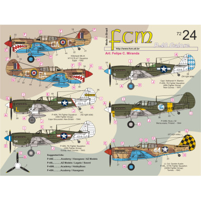 [FCM] Decalque 072-24 P-40 Galore Escala 1/72