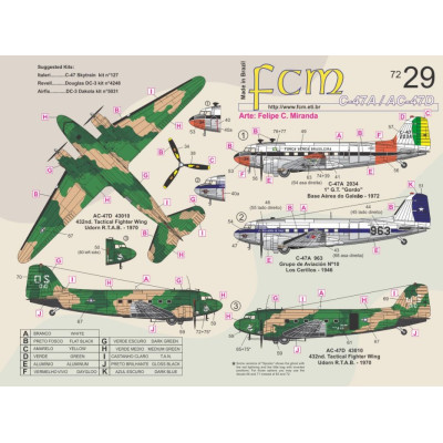 [FCM] Decalque 072-29 C-47A / AC-47D Escala 1/72