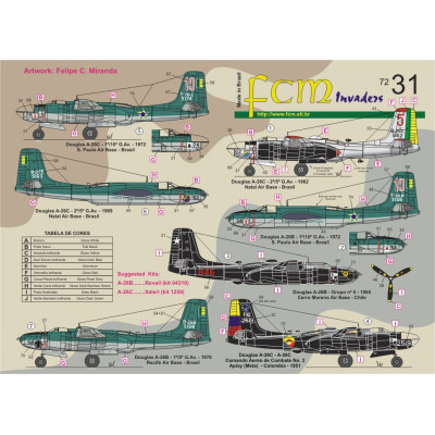 [FCM] Decalque 072-31 A-26 Invader Escala 1/72