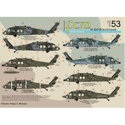 [FCM] Decalque 072-53 H-60 Blackhawk Escala 1/72