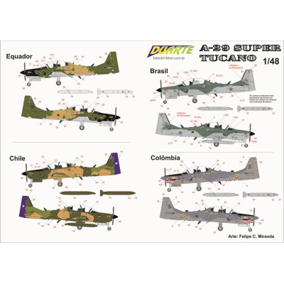 [DUARTE/FCM] Decalque EMB-314 A-29 Super Tucano Escala 1/48