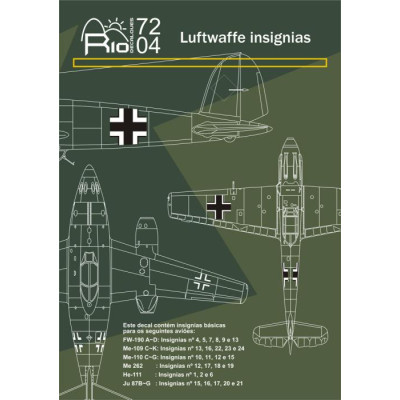 [RIO DECALQUES] Decalque 072-04 Luftwaffe Insignias Escala 1/72