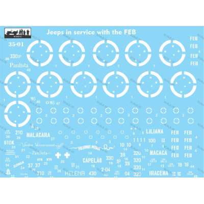 [SCALE-35] Decalque 35-01 Jeeps in service with the FEB Escala 1/35