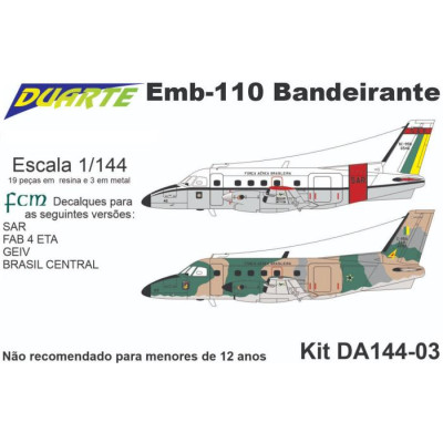 [DUARTE] Emb-110 Bandeirante Escala 1/144 - Resina