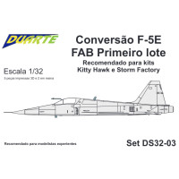 [DUARTE] Set de Conversão F-5E Tiger II FAB Primeiro Lote Escala 1/32 - Resina