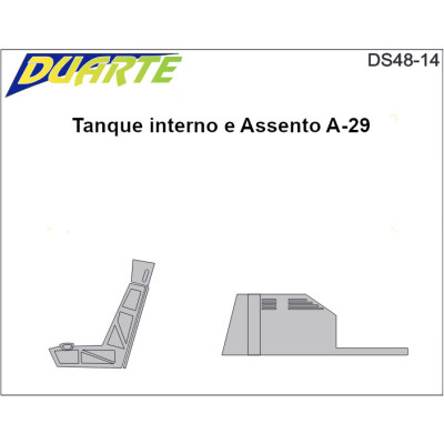 [DUARTE] Tanque interno e Assento A-29 Embraer EMB-314 Super Tucano Escala 1/48 - Resina