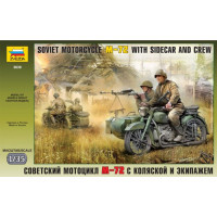 [ZVEZDA] M-72 Soviet Motorcycle With Sidecar and Crew Escala 1/35