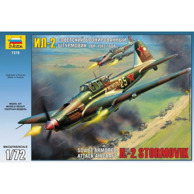 [ZVEZDA] Soviet Armored Attack Aircraft IL-2 Stormovik Escala 1/72