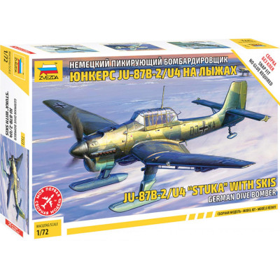 [ZVEZDA] Junkers Ju-87B-2/u4 Stuka With Skis German Dive Bomber Escala 1/72